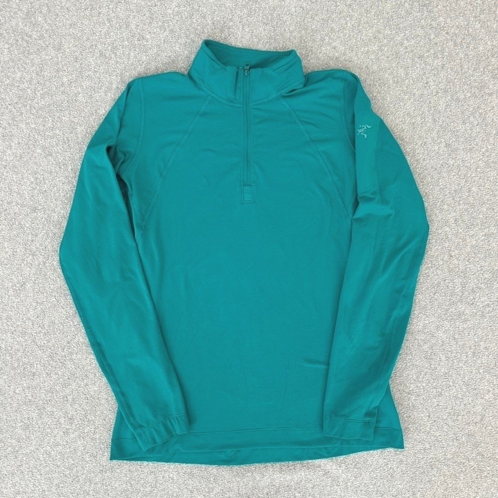 Arcteryx Rho LT Zip Neck Womens Medium Teal Green Base Layer Pullover Technical